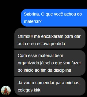 Depoimento dizendo que já sabe o que fazer do início ao fim da disciplina