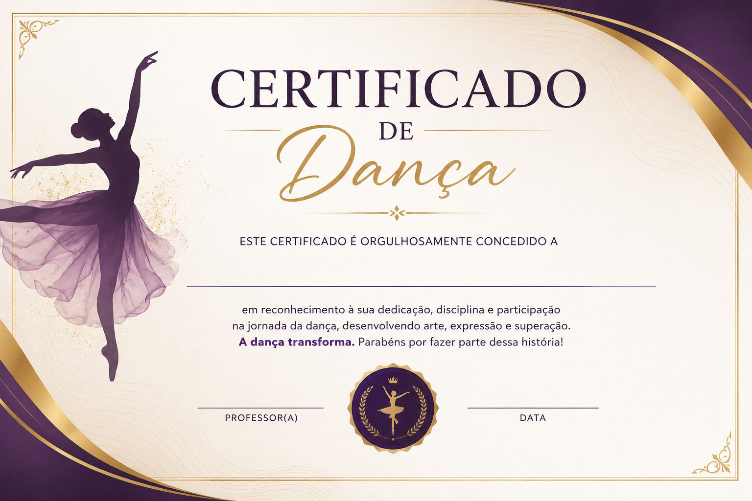 Certificado de Dança
